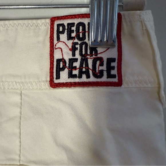 People for Peace White Cotton Pants with Floral Embroidery, Size 30 - Picture 8 of 13